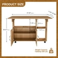 thumbnail image 2 of Aukfa Multi-Functional Folding Dining Table with Storage Shelves, Expandable Space-Saving Table for Small Apartments, Rolling Casters,Walnut, 2 of 8