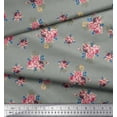 thumbnail image 2 of Soimoi Poly Georgette Fabric Leaves & Floral Printed Fabric 1 Yard 42 Inch Wide, 2 of 3