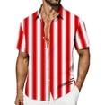 thumbnail image 2 of FNFYFH Mens Summer Striped Shirts Big and Tall Button Down Short Sleeve Shirt Vintage Beach Hawaiian Shirts, 2 of 8