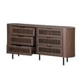 thumbnail image 7 of FITUEYES 63" Wide 6-Drawer Chest, Fluted Panel Wood Storage Organizer for Bedroom, Curve Edge, Walnut, 7 of 7