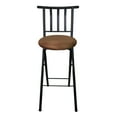 Mainstays Indoor Metal Folding Stool with Slat Back and Microfiber Seat