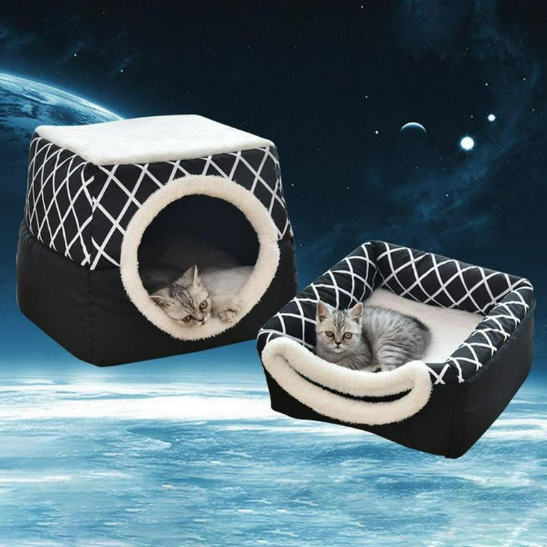 Pet Bed Cat Bed for Indoor Cats 2 in 1 Foldable Cat Bed Cat Tent
