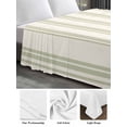 thumbnail image 6 of Sage Green Striped California King Size Flat Sheet, Wrinkleproof & Fadeproof Cooling Flat Bed Sheet Only, Modern Farmhouse Green Stripes Breathable Soft Bedding Top Sheets 108 x 98 Inches, 6 of 8