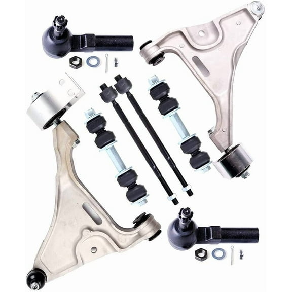 CCIYU Front Lower Control Arm and Ball Joint Stabilizer/Sway Bar Outer Inner Tie Rod End fit for 2006-2011 for Buick Lucerne for Cadillac DTS 8pcs Suspension Kit