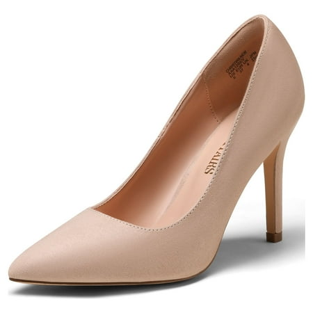 

Dream Pairs Women Pointed Toe High Heel Shoes Wedding Party Pumps Shoes NUDE/SUEDE CHRISTIAN-NEW size 10