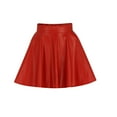 thumbnail image 6 of Aofany Fashion Women's Sexy Leather Skirt High Waist Pleated Flowy Mini Short Skirt, 6 of 8