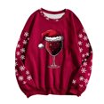 thumbnail image 4 of EHQJNJ Chandails en Molleton pour Femmes Col Rond Manches Longues Tops Graphiques de Noël pour Femmes Pull Col Rond Chandail en Molleton Imprimé Festif Décontracté pour Femmes Col Rond avec Poches, 4 of 4