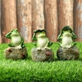 thumbnail image 4 of 3 Packs Garden Decor Frog Statue Sets Outdoor Patio Ornaments Yard Decorations Art Figurines for The Lawn Balcony Desk, 4 of 7