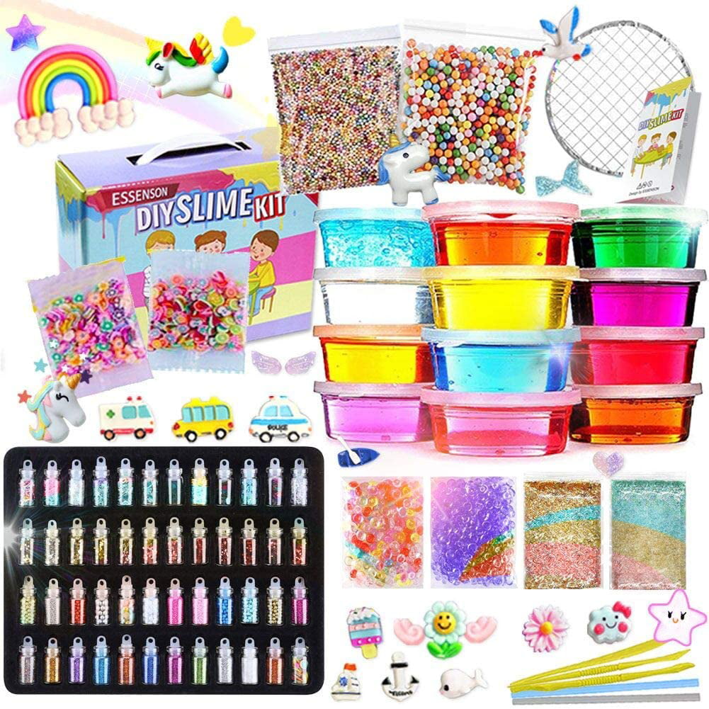 Unicorn Slime Kit Supplies Stuff for Girls Making Slime Glitter Kid Crafts Toys 