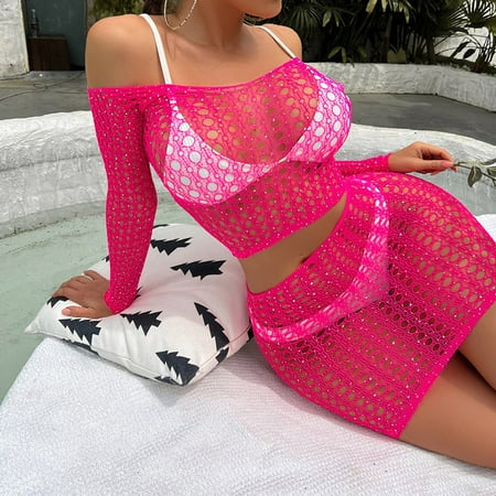 

Womens Bra and Panty Set Sexy Nightwear Lingerie Set Soft Babydoll 2 Piece Hot Pink