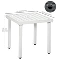 thumbnail image 3 of Outsunny Garden Side Table Coffee Table with Umbrella Hole for Patio White, 3 of 10