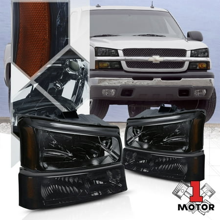 Smoke Tinted Headlight Amber Signal Per For 03 07 Chevy Silverado Smoke Tinted Headlight Amber Signal Per For 03 07 Chevy Silverado Avalanche 04 05 06