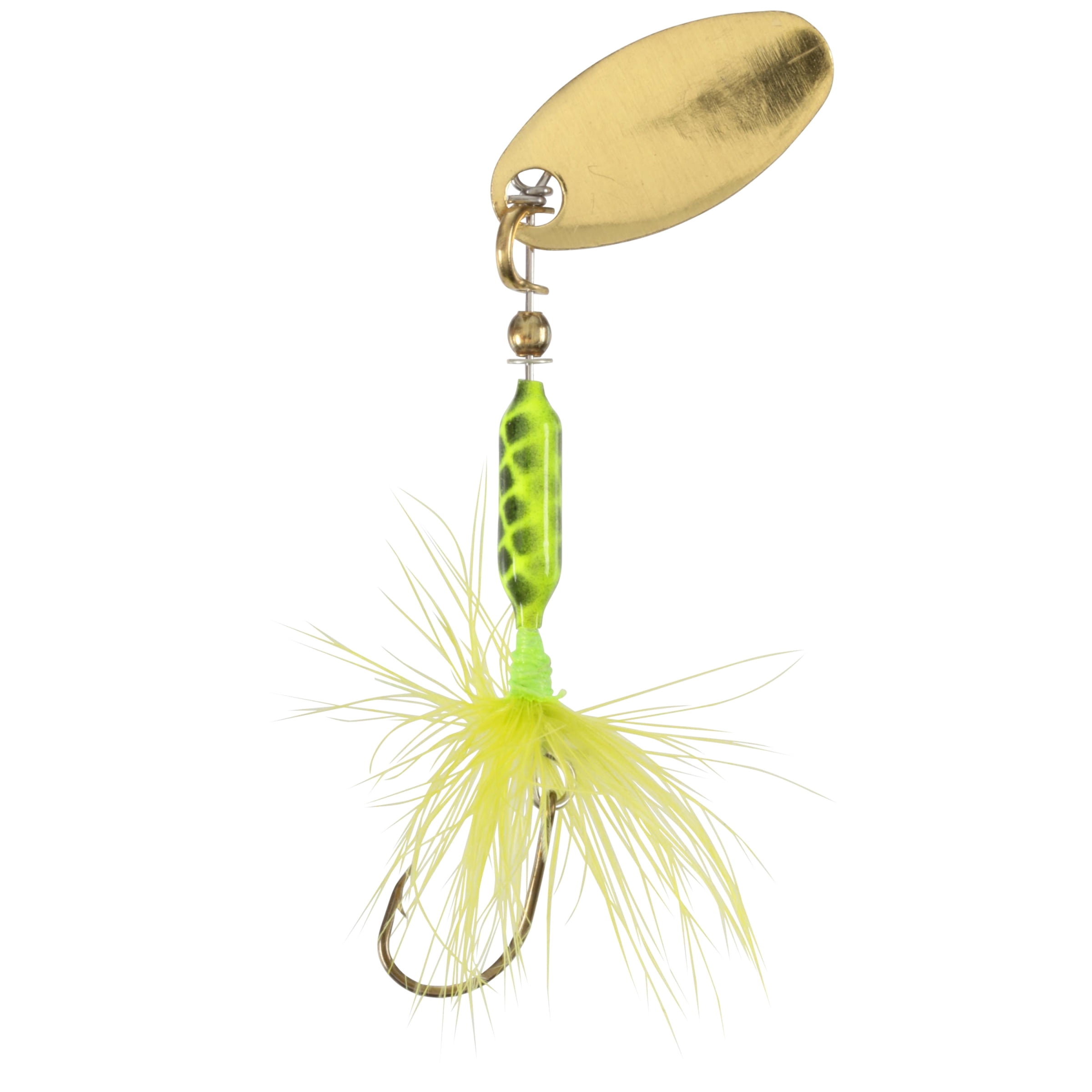 (2 pack) Worden's® Original Rooster Tail® Single Hook 1/24 oz. Chartreuse, Inline Spinnerbait Fishing Lure