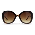 thumbnail image 2 of Womens Pearl Brooch Jewel Hinge Designer Fashion Sunglasses Tortoise Brown, 2 of 4