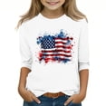 thumbnail image 2 of GERsome American Flag T-Shirts for Kids Girls 4th of July Patriotic Tops Summer Casual 3/4 Sleeve Crewneck Graphic Tee, 3-4 Years, 2 of 4
