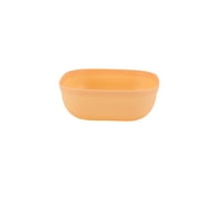 Your Zone 24-Piece Plastic Square Dinnerware Set for Kids, 4 Divided Trays, Plates, Bowls, Cups, Forks and Spoons, Cream/Orange/Green/Blue