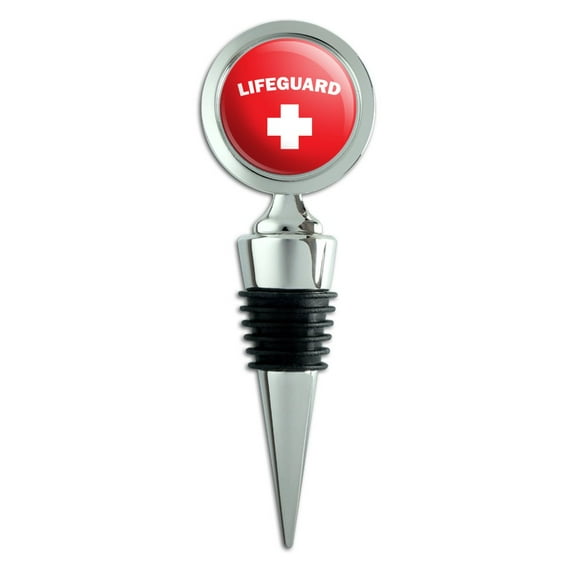 Lifeguard Red and White Wine Bottle Stopper