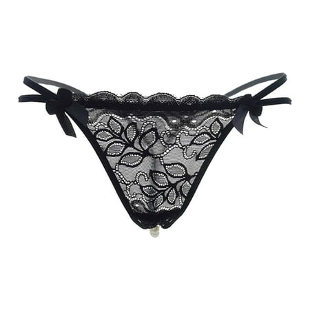 

ZRBYWB Women s Underwear Womens Low Waist Ultra Thin See Through Transparent Hollow Lace Thong Panties For Women