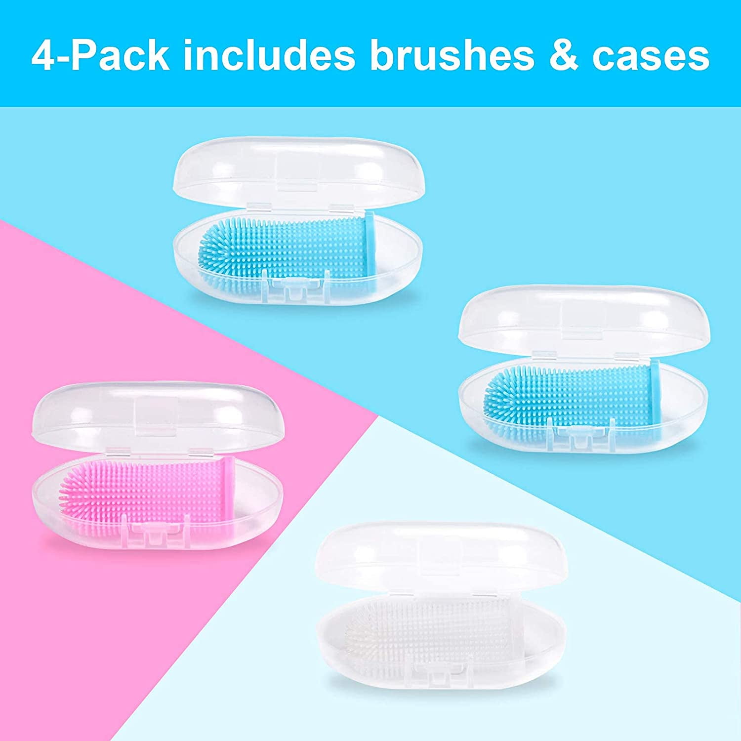 Xiang Dog Toothbrush For Dog Teeth Cleaning Dog Fingerbrush Toothbrush Dog Tooth Brushing Kit Set Of 4 Dog Finger Toothbrush Pet Toothbrush Multi Colo