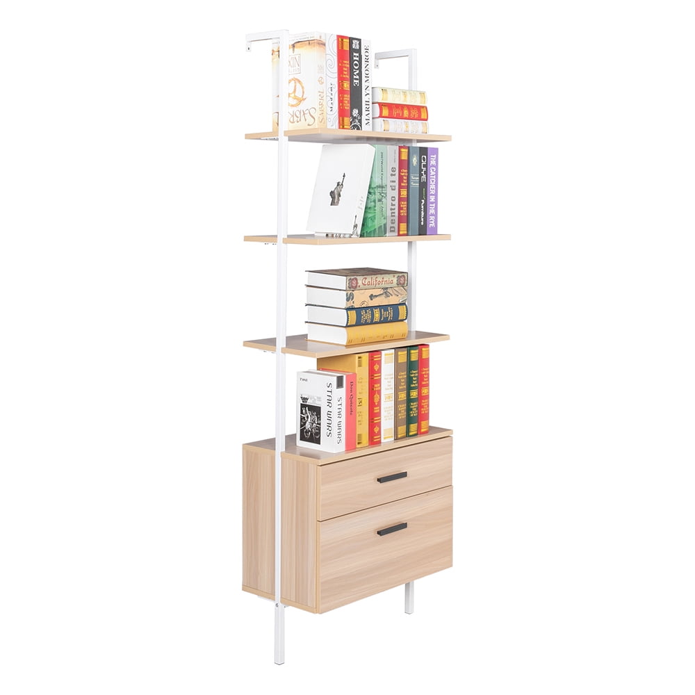 Kepooman Vintage 2-Tier Bookshelf Organizer, Modern Narrow Book Shelf with Cross Fixing Frame on the Back, Vintage Black Kepooman Vintage 2-Tier Bookshelf Organizer, Modern Narrow Book Shelf with Cross Fixing Frame on the Back, Vintage Black