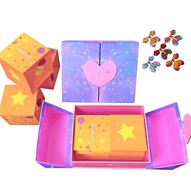 Juego de Caja de Regalo Sorpresa de Moda Bolsa de Regalo Personalizada Regalo de Cumpleaños Regalo de San Valentín Sobre Rojo Que Rebota e