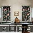 thumbnail image 2 of Gothic Witchy Mushroom Curtains - Set of 2 Dark Academia Style, 27.5Wx39L Inch Semi-Sheer Tier Kitchen Window Treatments, Machine Washable with Rod Pocket, 2 of 4