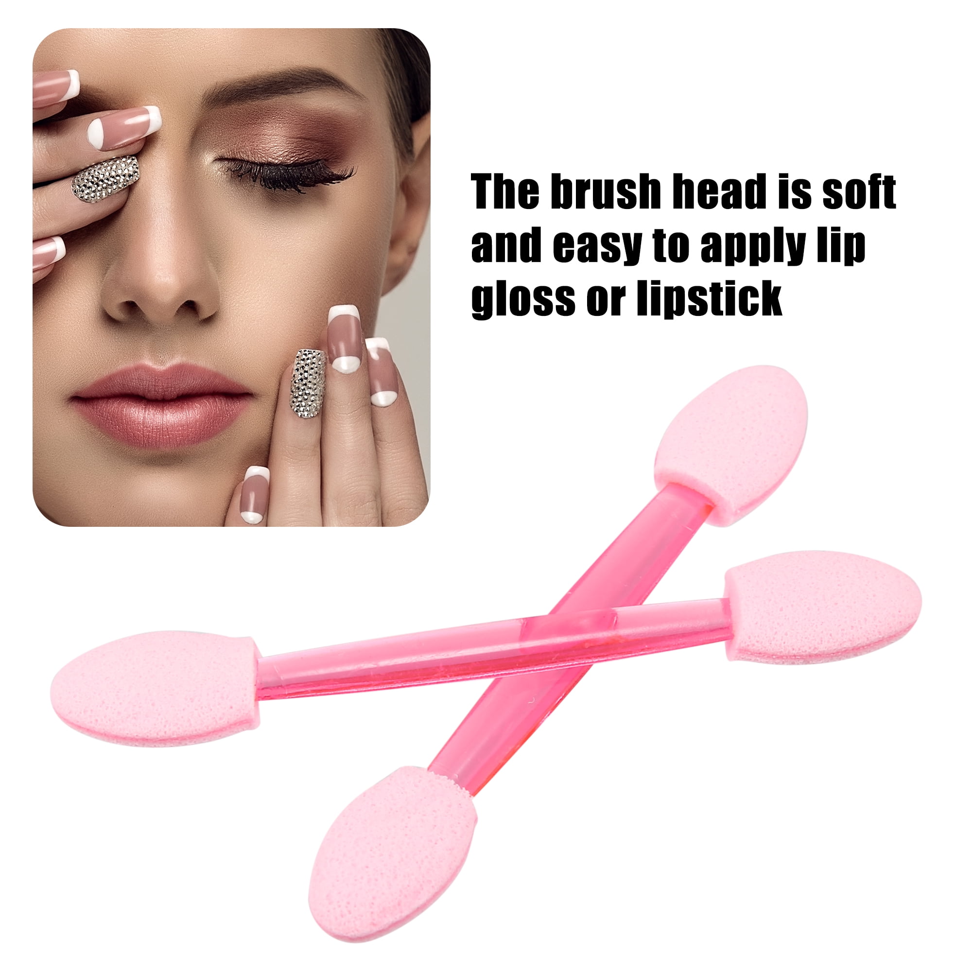 Unique Bargains 50 Pcs Dual Sides Eye Shadow Sponge Applicators Pink