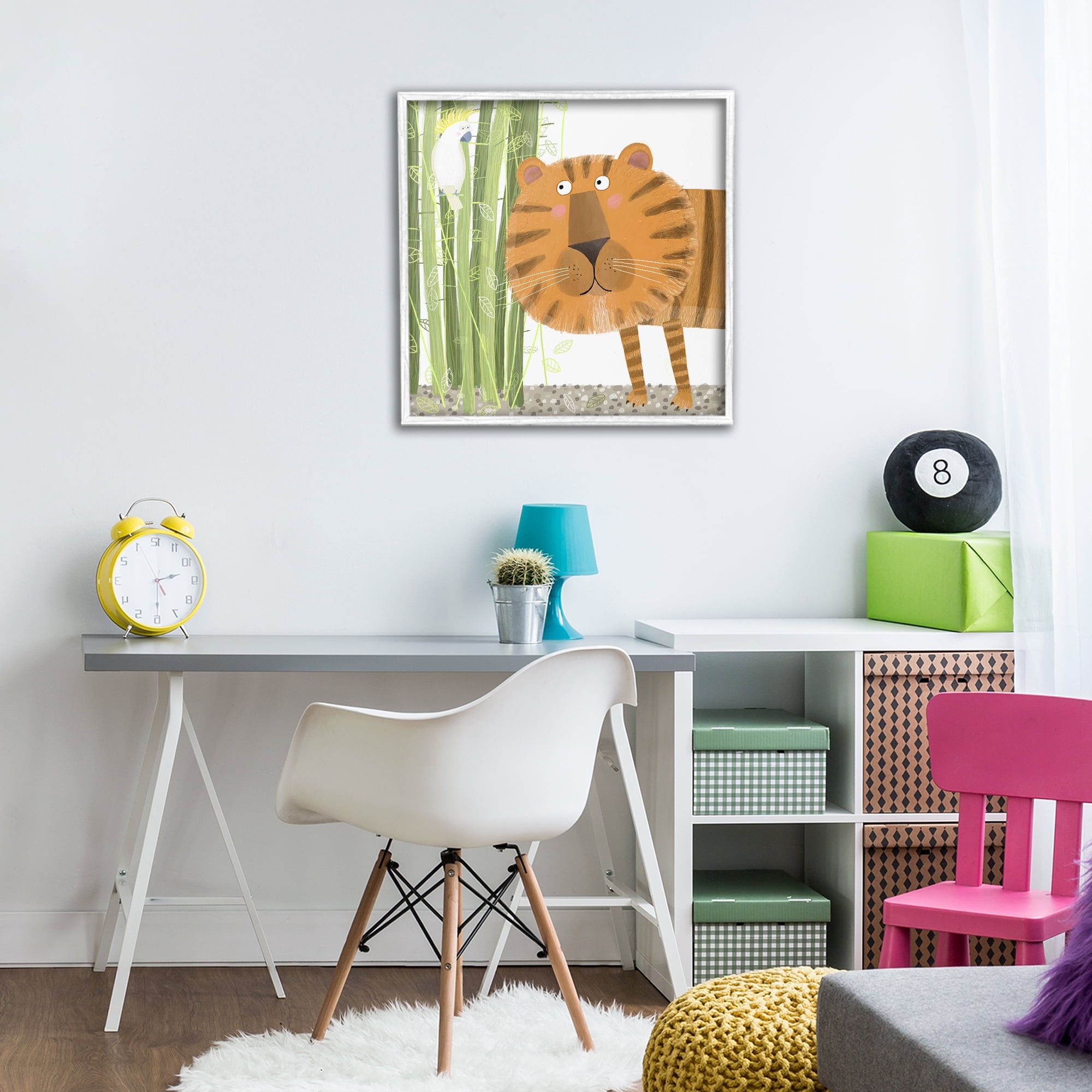 Stupell Industries Bamboo Trees & Tiger White Framed Giclee Art, design by Carla Daly