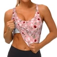 thumbnail image 3 of Balery Ladybug And Flowers Pattern Racerback Sports Bras for Women - Padded Seamless High Impact Support for Yoga Gym Workout Fitness-X-Large, 3 of 8