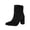 Black, variant on Women Pointed Toe Block Heel Ankle Boots Soft Flock Back Zipper Dress Boots Fashion Autumn Winter Solid Color Short Boots For Daily Party