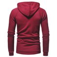 thumbnail image 4 of Fesfesfes Hooded Tops for Mens Splicing Long Sleeve Zipper Hoodie Hooded Sweatshirt Tops Solid Color Coat Outwear Sale Items, 4 of 4