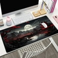 thumbnail image 5 of Japanese Desk Mat Riverside Full Moon Desk Pad Black Red Large Mouse Pad Gaming Mousepad Extended XXL Keyboard Pad 31.5 x 15.7 in Laptop Computer Mouse Keyboard Mat for Office Desk Decor, 5 of 6