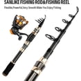 thumbnail image 2 of SAN LIKE Fishing Pole and Reel Combos, Carbon Fiber Telescopic Fishing Rod Combo Quick Set Spinning Reel with Lures Accessories Fishing Gear Travel Kit and Carrier Bag 70.86in, 2 of 8