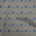 thumbnail image 1 of oneOone Cotton Cambric Gray Fabric Kalamkari Kathakali Quilting Supplies Print Sewing Fabric By The Yard 42 Inch Wide, 1 of 5