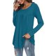 thumbnail image 4 of Top De Mujer, Color Puro, Blusa De Manga Larga Para Mujer, Poliéster Con Volantes, Cuello Redondo, Elástico Para Uso Diario ANGGREK Otros, 4 of 5