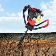 TOOL1SHOoo 43cc 1.7HP Gas Powered Post Hole Digger with Earth Auger Drill Bit 8"+10"+12" Sets