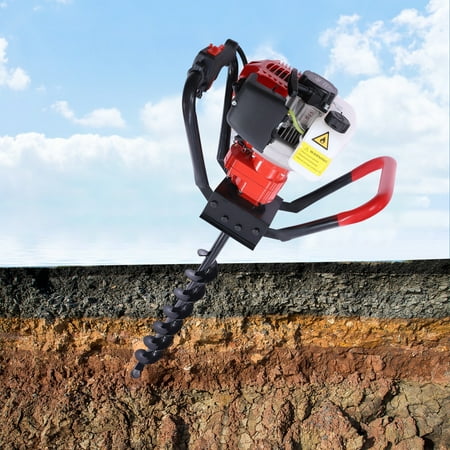TOOL1SHOoo 43cc 1.7HP Gas Powered Post Hole Digger with Earth Auger Drill Bit 8"+10"+12" Sets