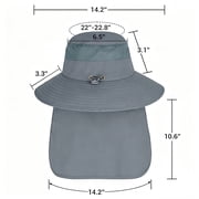COWIN Fishing Hat,Outdoor UPF50+ Mesh Sun Hat,Wide Brim Fishing Hat with Neck Flap Sun Hat,for Men and Wome