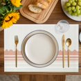 thumbnail image 4 of Orange Striped Placemats Set of 6, Abstract Modern Geometric Stripes Placemats for Dining Table, Place Mats for Kitchen Tabletop, Waterproof Wipeable Dining Table Mats Set, 4 of 9