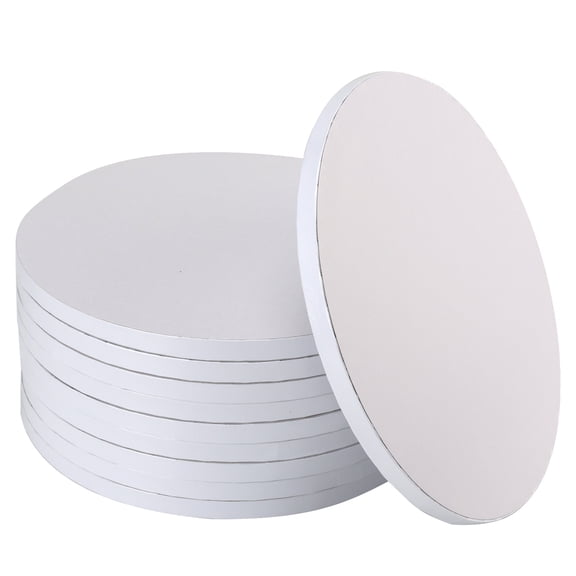 10-Count 12 Inch White Round Corrugated Cake Boards