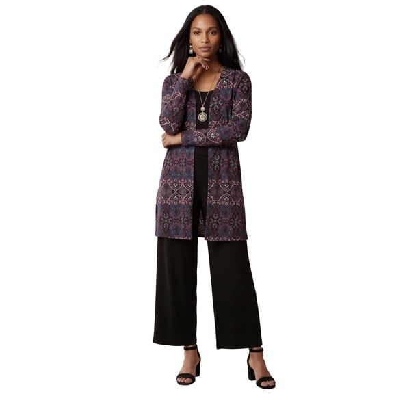 Jessica London Women's Plus Size Everyday Stretch Knit Open Front Cardigan