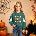 thumbnail image 4 of Qzwdhjm Girls Halloween Sweatshirt Cute Ghost Printed Crewneck Sweatshirts Long Sleeve Fleece Lined Pullover Tops for Halloween Party 2-15Y, 4 of 9