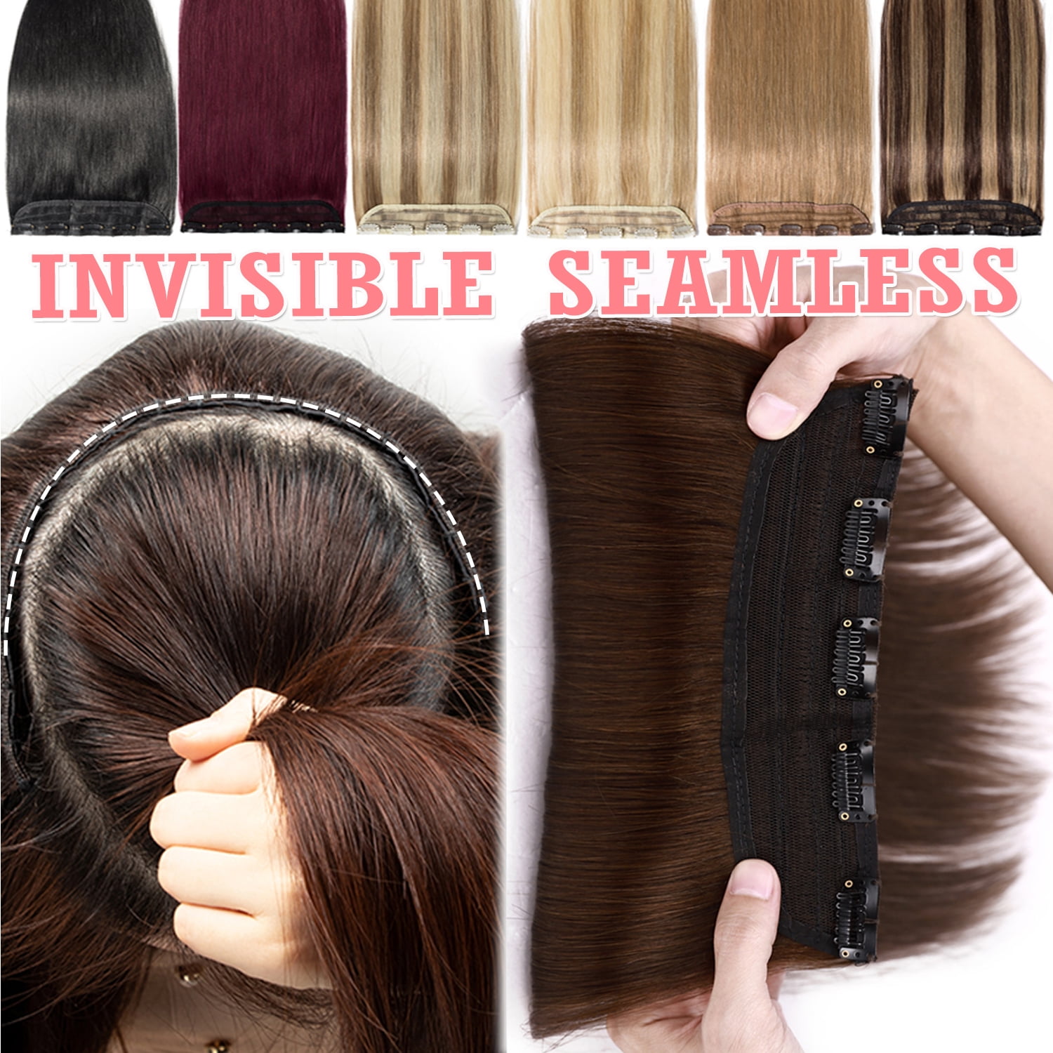 Benehair Clip In Hair Extensions One Piece 100% Remy Real Human Hair Clip  in 3/4 Full Head Straight Hair for Women 8
