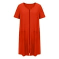 thumbnail image 4 of Short Housecoat for Women Full Zip Lounge Robes Short-Sleeve Loungewear Bathrobes Comfort Nightgown Sleepwear, 4 of 6