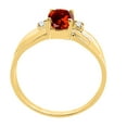thumbnail image 2 of Mauli Jewels Rings for Women 0.9 Carat Oval Garnet and Diamond Ring 4-Prong 10K Yellow Gold, 2 of 6