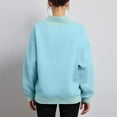 thumbnail image 3 of Lumtrix Mock Neck Sweatshirt Women Oversized Pullover Sweatshirts No Hood Plain Long Sleeve Turtleneck Tops Fall Winter Clothes Sky Blue XL, 3 of 5