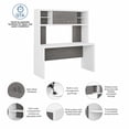 thumbnail image 3 of Echo 60W Credenza Desk with Hutch in Pure White/Modern Gray - Engineered Wood, 3 of 8