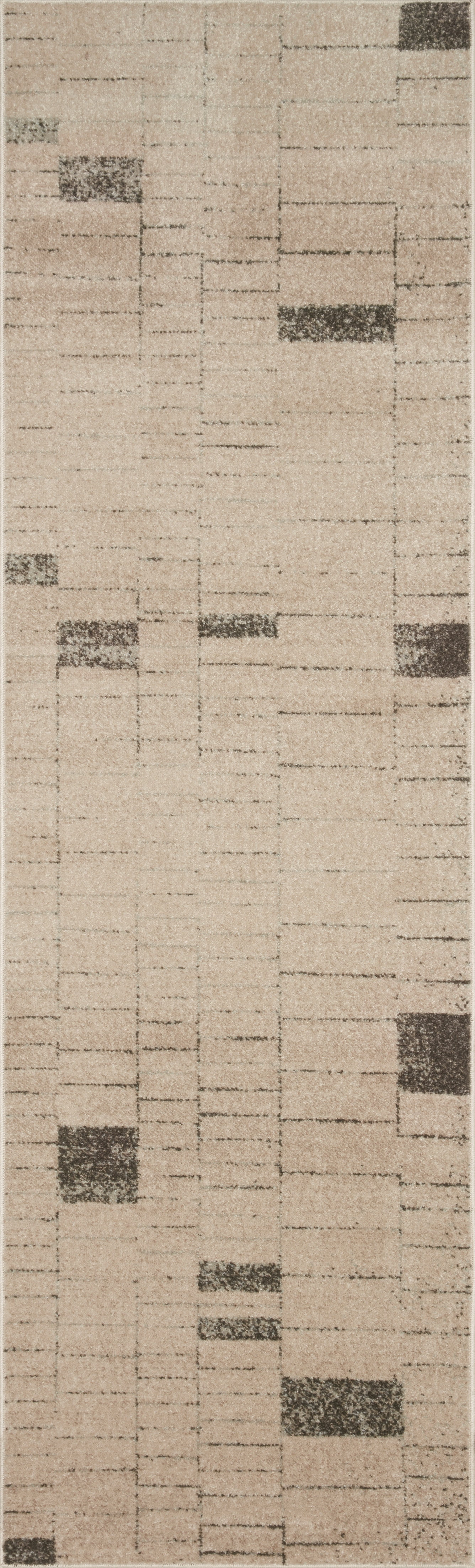 Loloi Bowery BOW-02 Slate / Taupe Geometric Area Rug 18" x 18" Sample