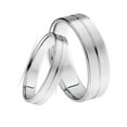 thumbnail image 4 of Pompeii3 14k White Gold Matching Brushed Wedding Ring Band Set, 4 of 5