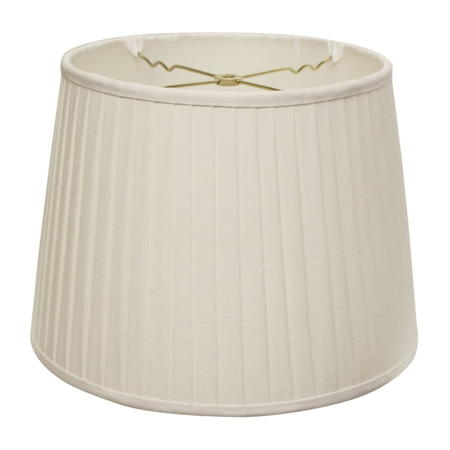 Cloth & Wire Slant Modified Empire Linen Side Pleat Softback Lampshade with Washer Fitter, White